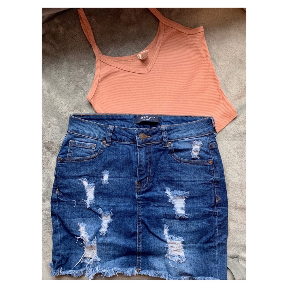 Wax Jean Skirt Size Small